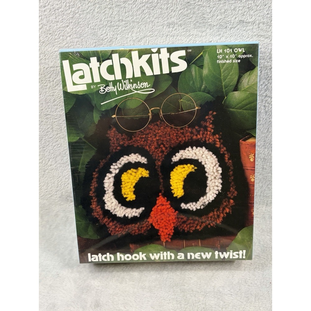 Owl Latch Hook Vintage Betty Wilkinson Latchkits LH 101 10" x 10" Brand New
